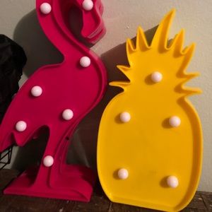 SOLD ON MERCARI Flamingo and Pineapple Lights